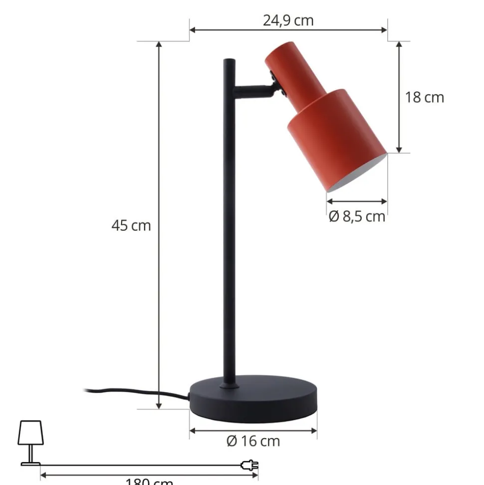 Lindby bordlampe Ovelia, oransje/svart, metall, E27
