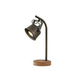Lindby bordlampe Rubinjo, 37 cm, svart, tre, metall, GU10