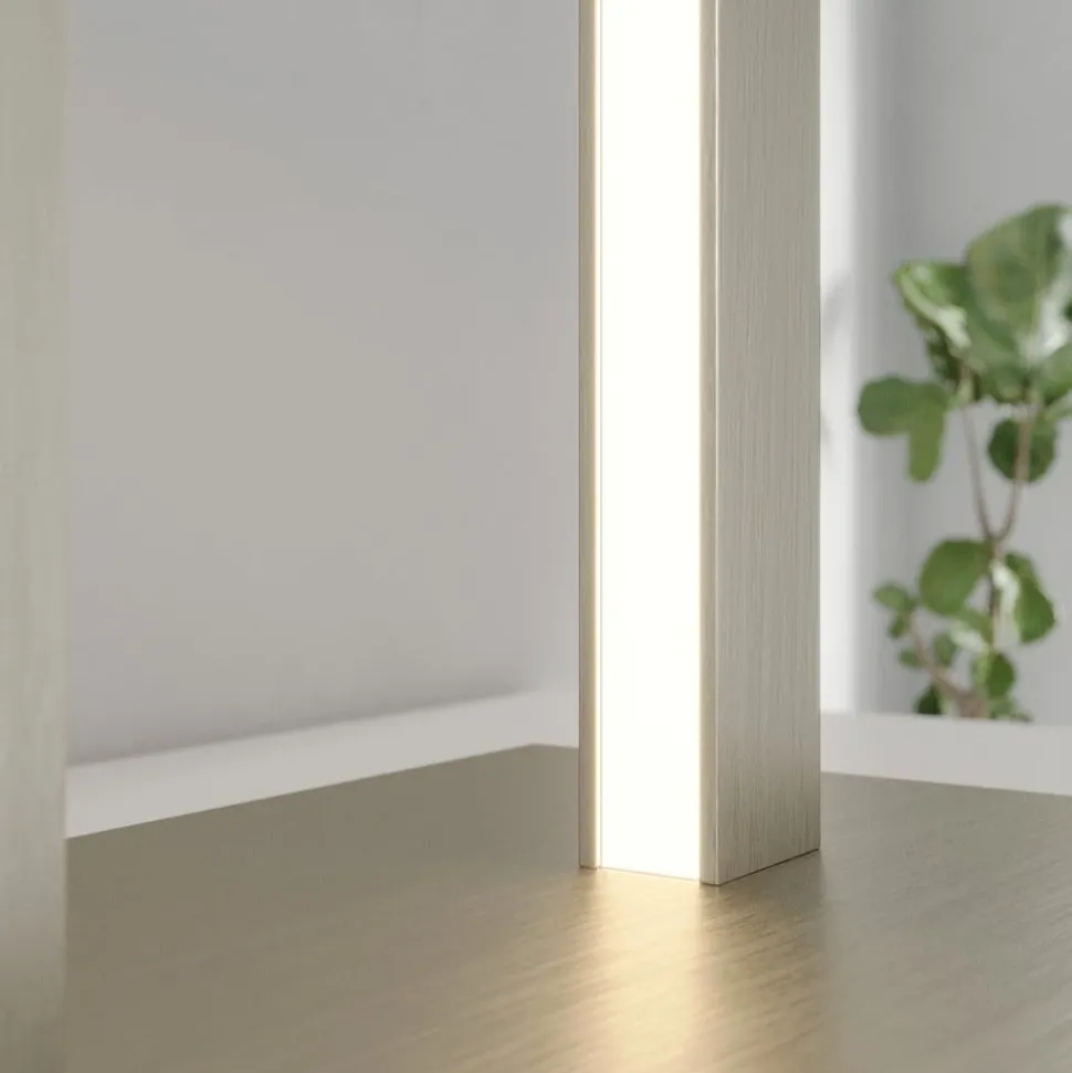 Lindby bordlampe Sigurd, hvit, stoff, høyde 54 cm, E27