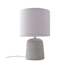 Lindby bordlampe Thalassia, hvit, Ø 26 cm, keramikk
