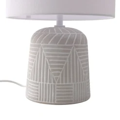 Lindby bordlampe Thalassia, hvit, Ø 26 cm, keramikk
