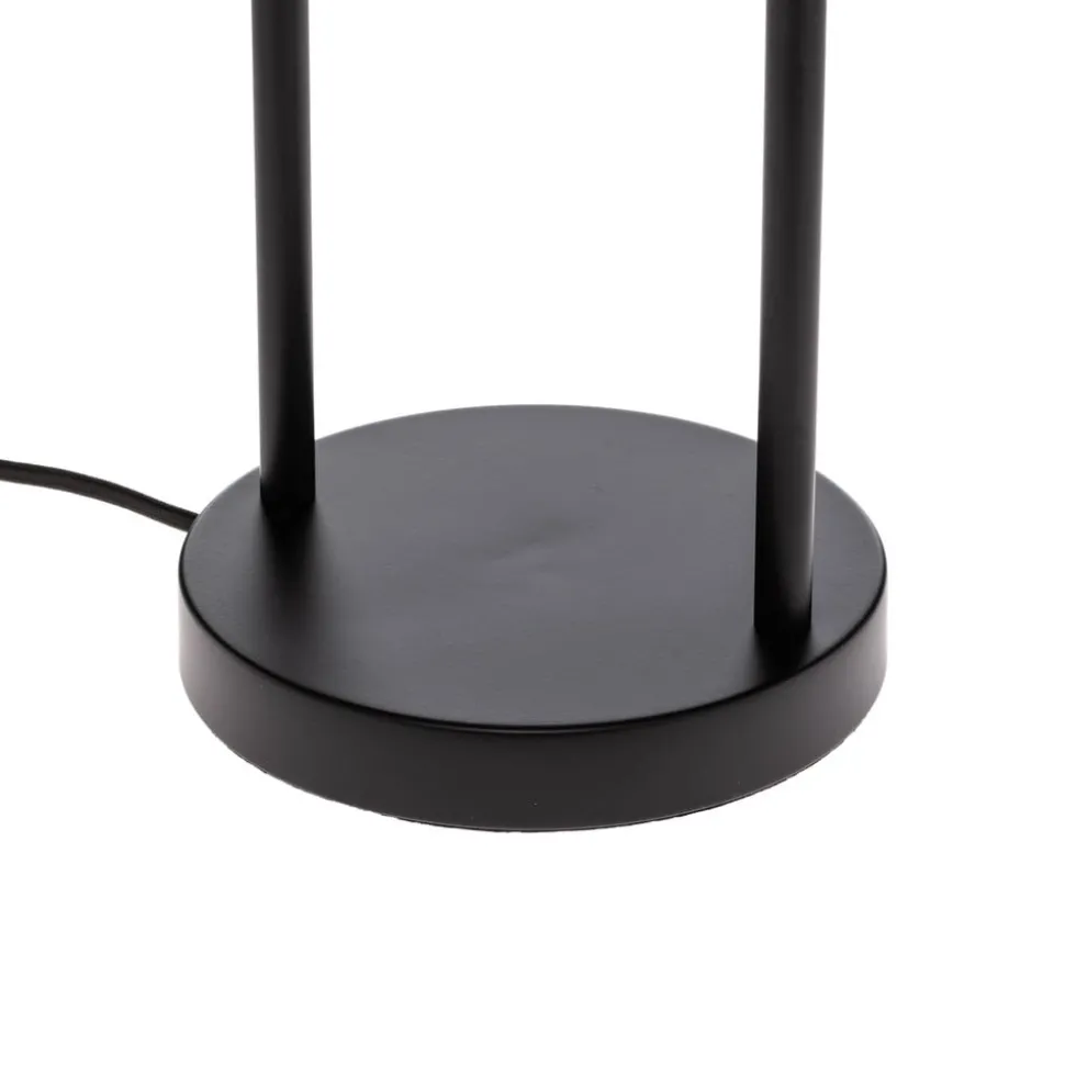 Lindby bordlampe Yaelle, 50 cm høy, rotting, svart, E27