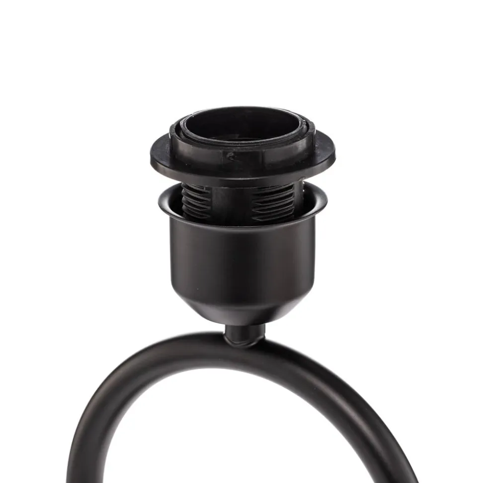 Lindby bordlampe Yaelle, 50 cm høy, rotting, svart, E27