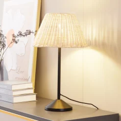 Lindby bordlampe Zyralia, trefarget, rotting, Ø 30 cm