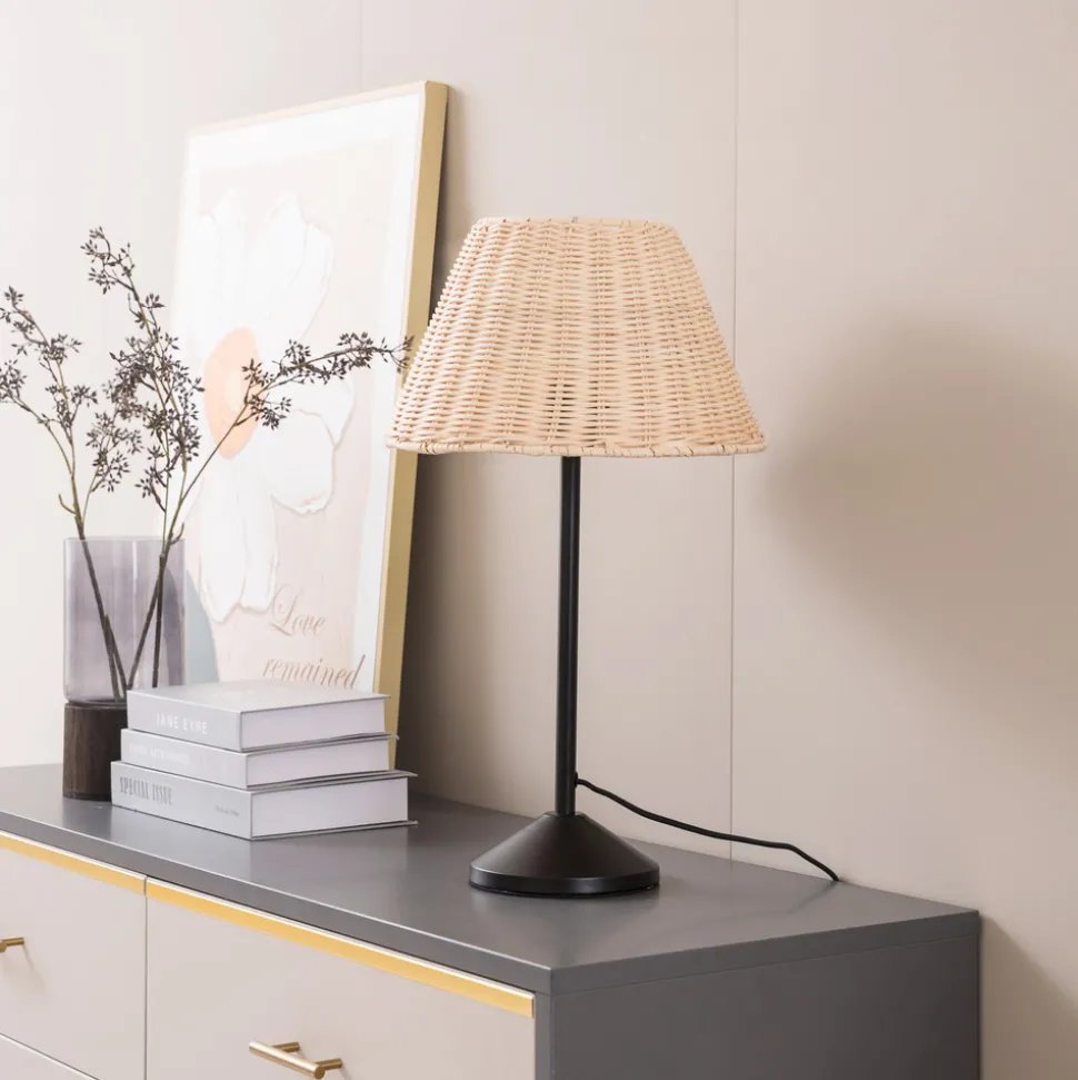 Lindby bordlampe Zyralia, trefarget, rotting, Ø 30 cm