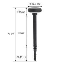 Lindby Brinca lampe med jordspyd, svart, PC, sensor