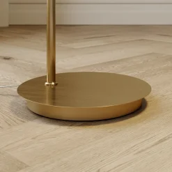 Lindby buelampe Cynthia, messingfarget, glass, 140 cm, E27