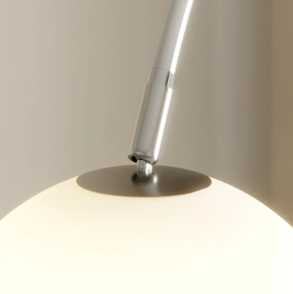 Lindby buelampe Cynthia, nikkelfarget, glass, 140 cm, E27