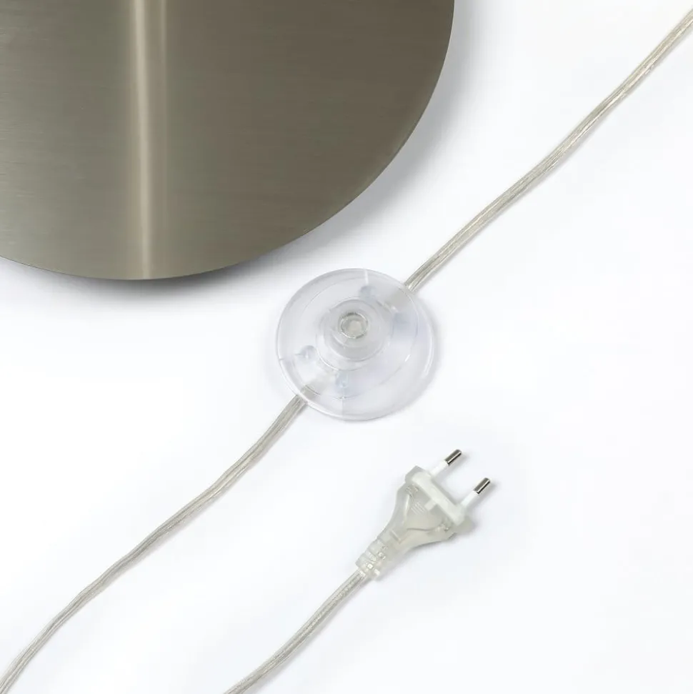 Lindby buelampe Cynthia, nikkelfarget, glass, 140 cm, E27