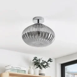 Lindby Defne taklampe, røykgrå