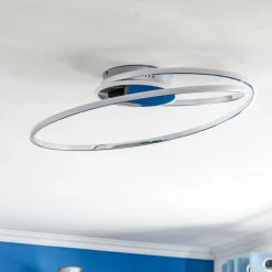 Lindby Dorle LED-taklampe, krom Ø 60 cm