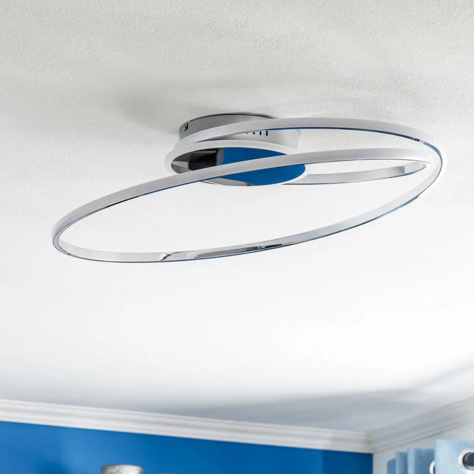 Lindby Dorle LED-taklampe, krom Ø 60 cm