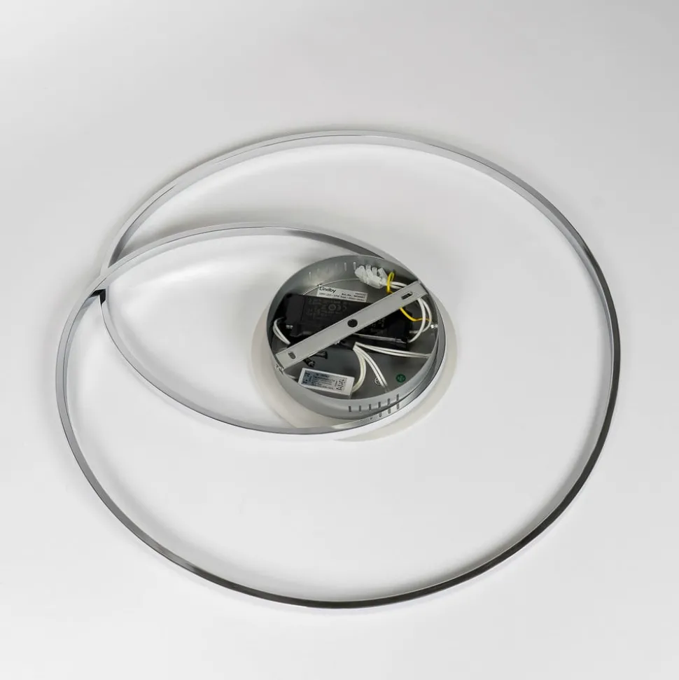 Lindby Dorle LED-taklampe, krom Ø 60 cm