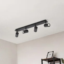 Lindby downlight Joffrey, 70 cm, svart, 4 lyskilder, GU10