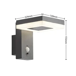 Lindby Laira utendørs LED-solcellevegglampe 15,5cm