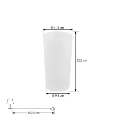 Lindby LED oppladbar blomstervase Florista, RGB, IP54, Ø 12cm, hvit