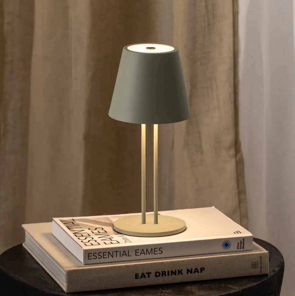 Lindby LED oppladbar bordlampe Janea TWIN, grønn, metall