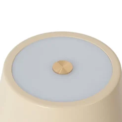 Lindby LED oppladbar bordlampe Janea, CROSS, beige, metall