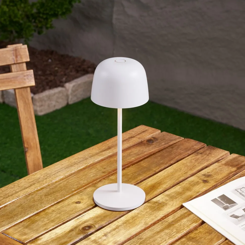 Lindby LED-bordlampe Arietty, hvit, dimbar, IP65