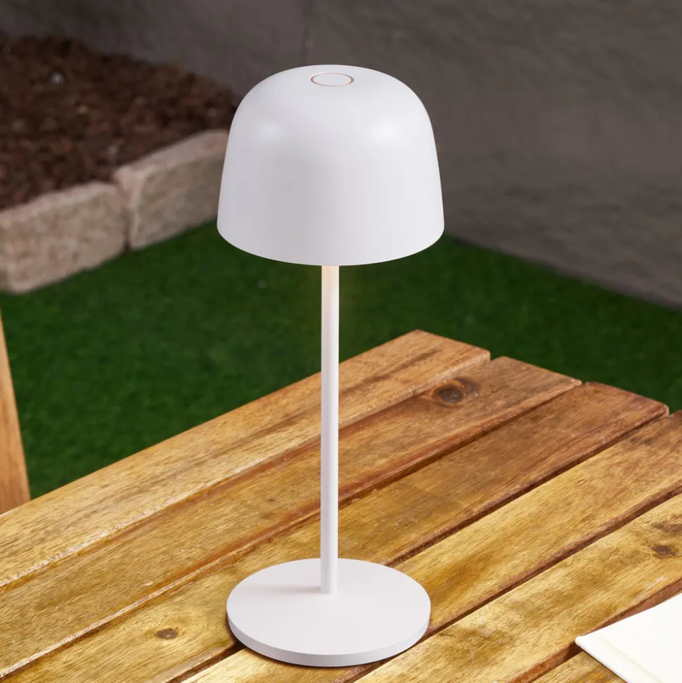 Lindby LED-bordlampe Arietty, hvit, dimbar, IP65