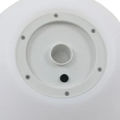 Lindby LED-solcellelampe Lago, Ø 25 cm, globus, jordspyd, hvit