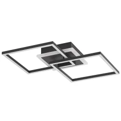 Lindby LED-taklampe Fjardo, kantet, svart, CCT, fjernkontroll