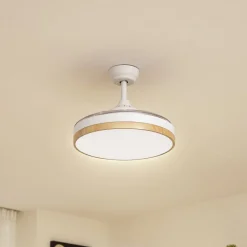 Lindby LED-takvifte Oras, hvit, likestrøm, stillegående, Ø 107 cm