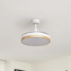 Lindby LED-takvifte Oras, hvit, likestrøm, stillegående, Ø 107 cm