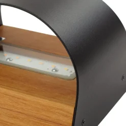 Lindby LED-vegglampe Lenore, svart, metall, 13 cm, IP44