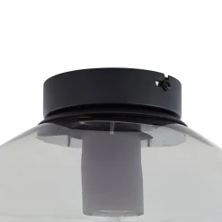 Lindby Lelia taklampe, røykgrå, glass, Ø 35 cm