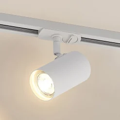 Lindby Linaro skinnespotlight, GU10, Ø 6 cm, hvit, 1-faset