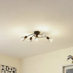 Lindby Pendura taklampe, 5 lyskilder, svart, glass