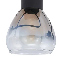 Lindby Pendura taklampe, 5 lyskilder, svart, glass