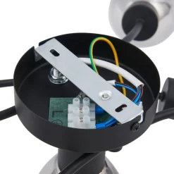 Lindby Pendura taklampe, 5 lyskilder, svart, glass