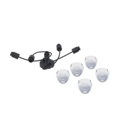 Lindby Pendura taklampe, 5 lyskilder, svart, glass
