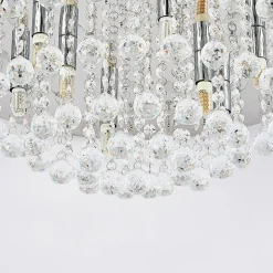 Lindby taklampe Antonino, 8 lyskilder, krom, krystall, 55 cm