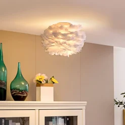 Lindby taklampe Heven, Ø 35 cm, hvit, plast, E27