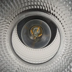 Lindby taklampe Hildur, Ø 25 cm, røykgrå, glass