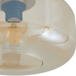 Lindby taklampe Hildur, Ø 28,5 cm, ravfarget, glass
