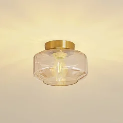 Lindby taklampe Hildur, ravfarget, glass, Ø 22 cm