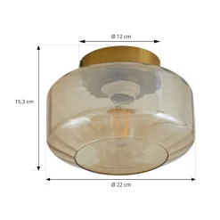 Lindby taklampe Hildur, ravfarget, glass, Ø 22 cm