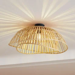 Lindby taklampe Ilajus, Ø 62 cm, naturlig bambus