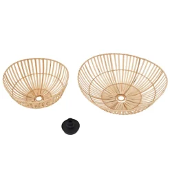 Lindby taklampe Ilajus, Ø 62 cm, naturlig bambus