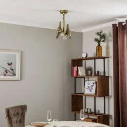 Lindby taklampe Nirvathia, papegøyer, messingfarget