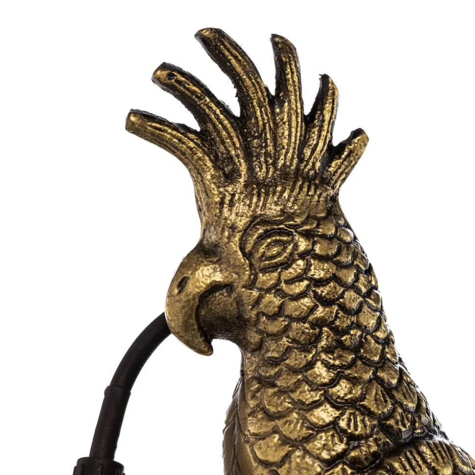 Lindby taklampe Nirvathia, papegøyer, messingfarget