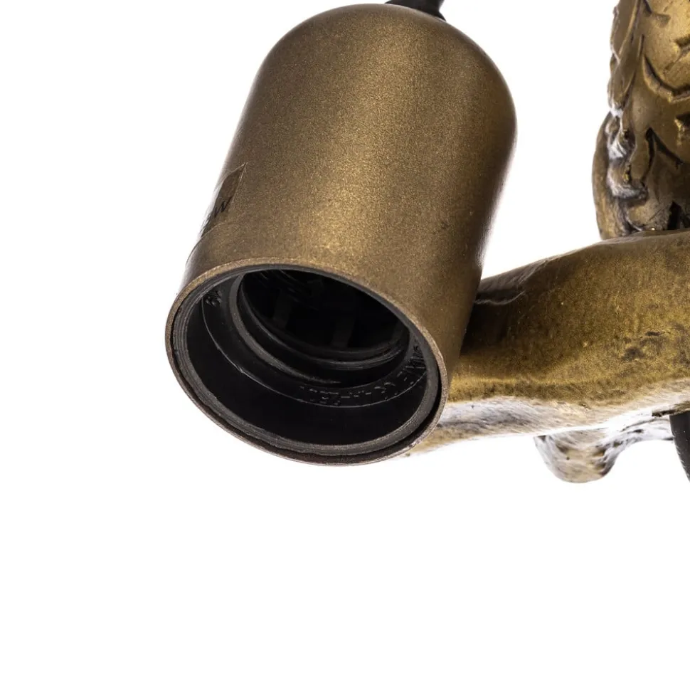 Lindby taklampe Nirvathia, papegøyer, messingfarget