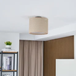 Lindby taklampe Soula, Ø 26 cm, beige, plast, E27