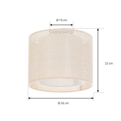 Lindby taklampe Soula, Ø 26 cm, beige, plast, E27