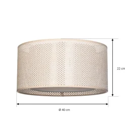 Lindby taklampe Soula, Ø 40 cm, beige, plast, E27