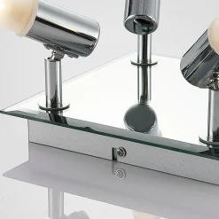 Lindby taklampe til bad Zela, 32 cm, krom, 4 lyskilder, IP44